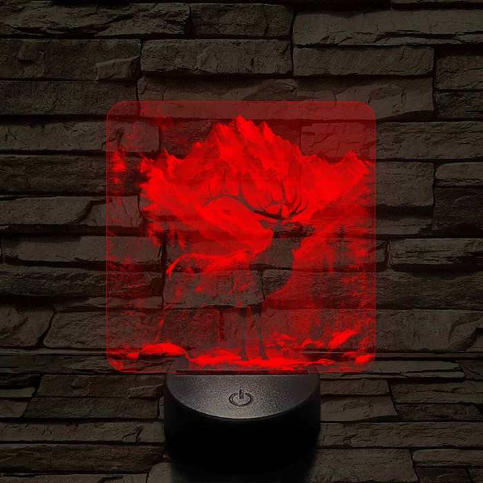 Szarvas a vadonban 7 színű valósághű 3D led lámpa