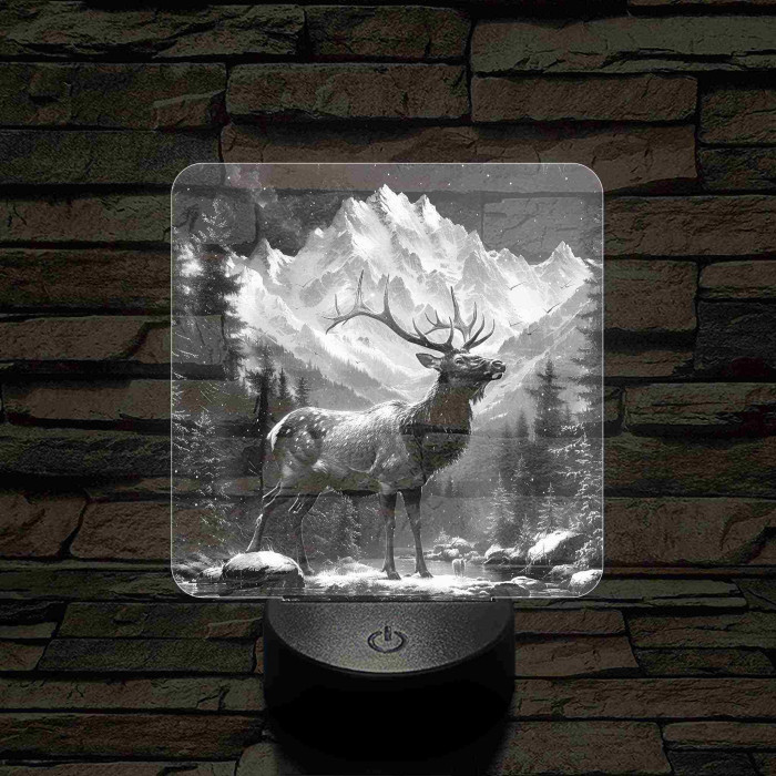 Szarvas a vadonban 7 színű valósághű 3D led lámpa
