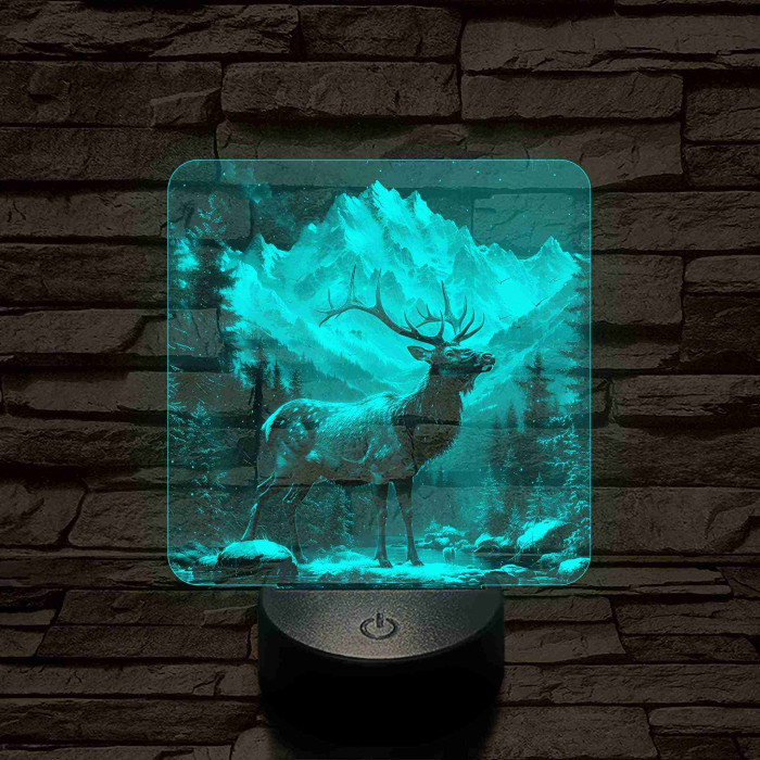 Szarvas a vadonban 7 színű valósághű 3D led lámpa