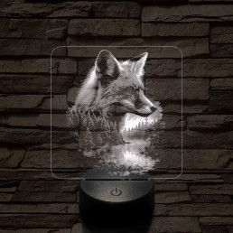 Róka az erdő felett  7 színű valósághű 3D led lámpa