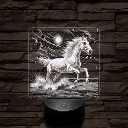 Vizen vágtázó ló   7 színű valósághű 3D led lámpa