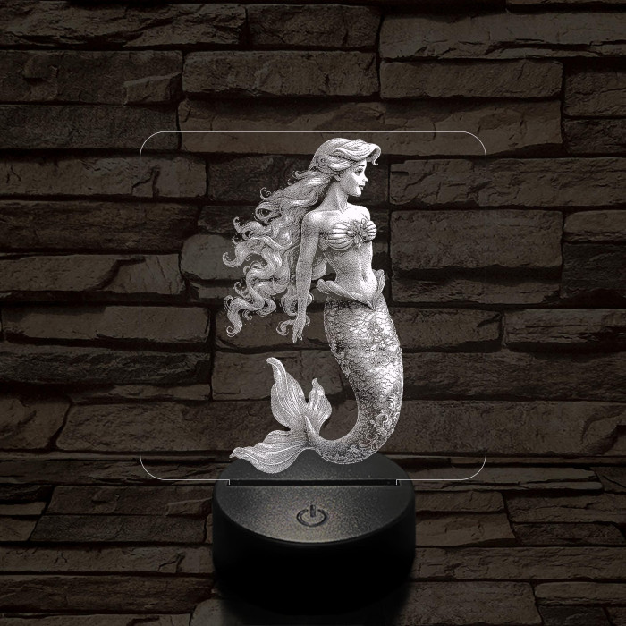 Hableány  7 színű valósághű 3D led lámpa