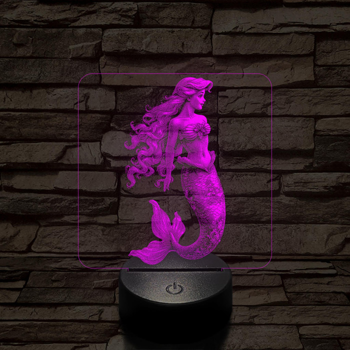 Hableány  7 színű valósághű 3D led lámpa