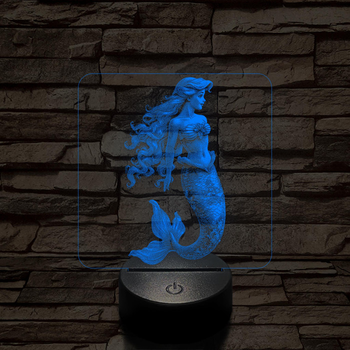 Hableány  7 színű valósághű 3D led lámpa