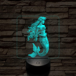 Hableány  7 színű valósághű 3D led lámpa