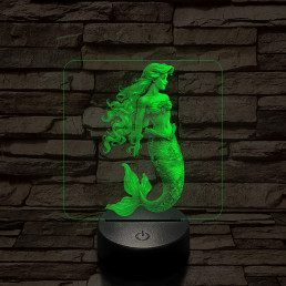 Hableány  7 színű valósághű 3D led lámpa