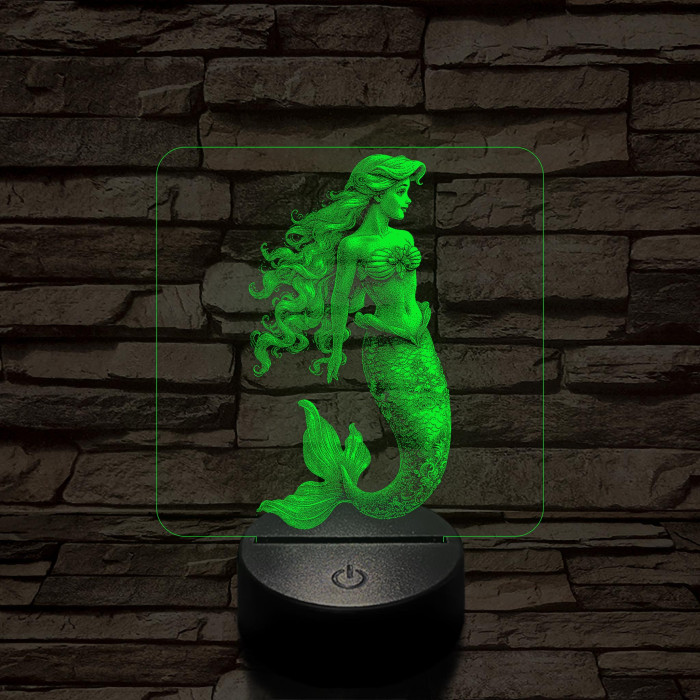 Hableány  7 színű valósághű 3D led lámpa