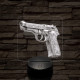 Díszes M9 pisztoly 7 színű valósághű 3D led lámpa