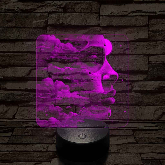 Égi tudat 7 színű valósághű 3D led lámpa