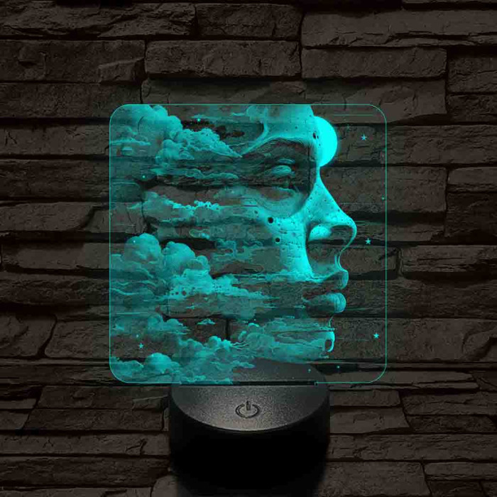 Égi tudat 7 színű valósághű 3D led lámpa