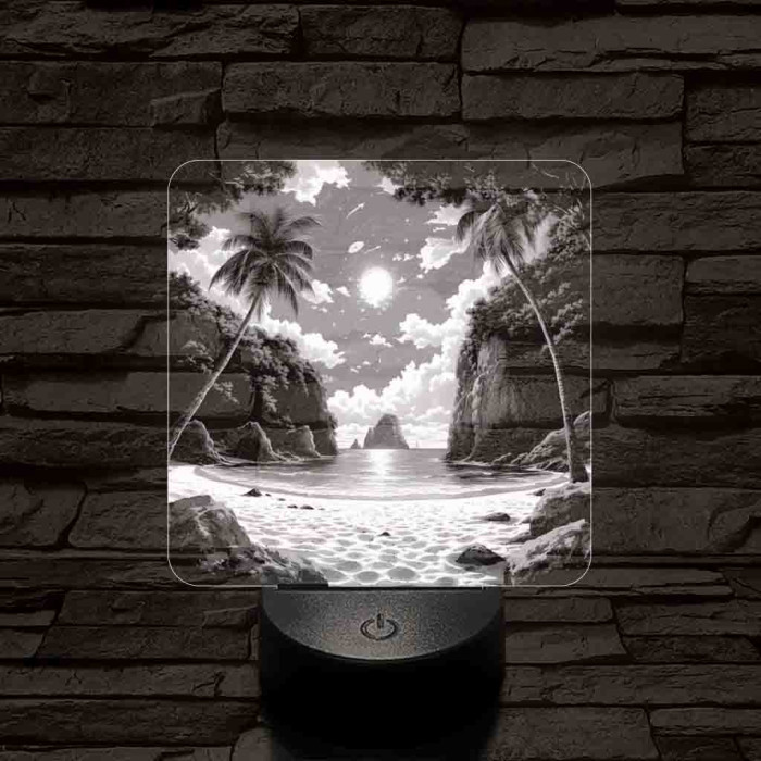 Tengerparti álom 7 színű valósághű 3D led lámpa