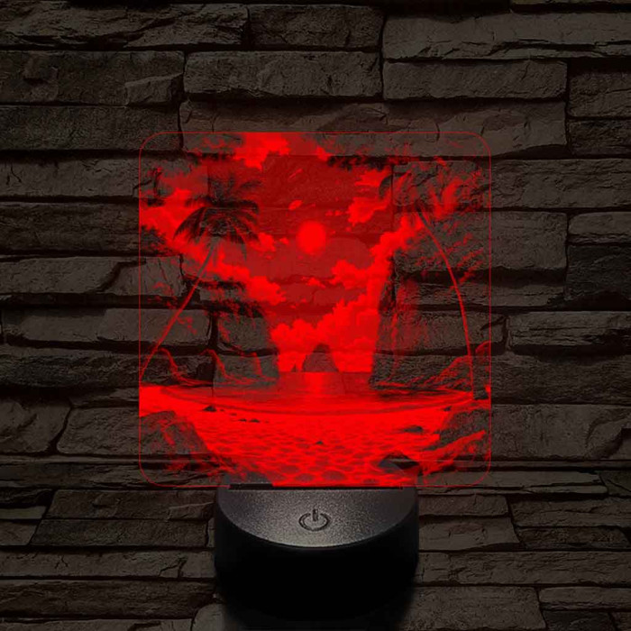 Tengerparti álom 7 színű valósághű 3D led lámpa