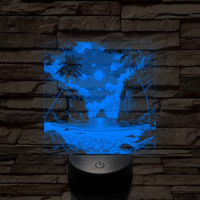 Tengerparti álom 7 színű valósághű 3D led lámpa