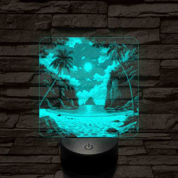 Tengerparti álom 7 színű valósághű 3D led lámpa