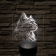 Macska elegancia 7 színű valósághű 3D led lámpa