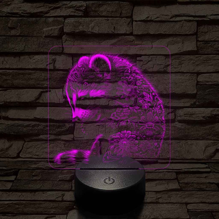 Virágzó mosómedve 7 színű valósághű 3D led lámpa