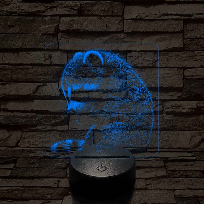 Virágzó mosómedve 7 színű valósághű 3D led lámpa