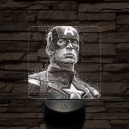 Hős Kapitány 7 színű valósághű 3D led lámpa