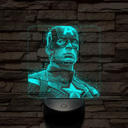 Hős Kapitány 7 színű valósághű 3D led lámpa