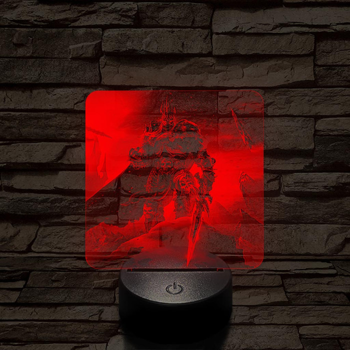 World of Warcraft Lich King Arthas  7 színű valósághű 3D led lámpa