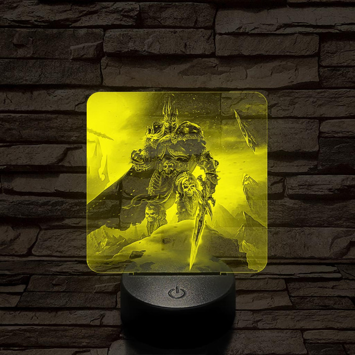World of Warcraft Lich King Arthas  7 színű valósághű 3D led lámpa