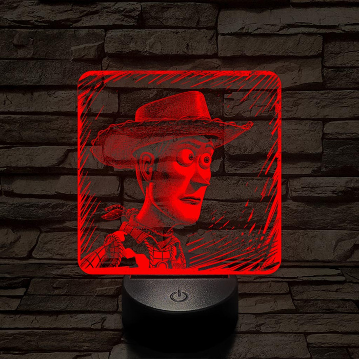 Cowboy mesefigura 7 színű valósághű 3D led lámpa