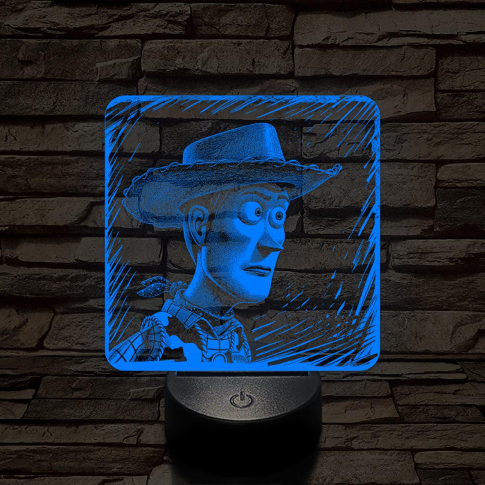 Cowboy mesefigura 7 színű valósághű 3D led lámpa