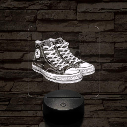 Trendi cipő fekete 7 színű valósághű 3D led lámpa