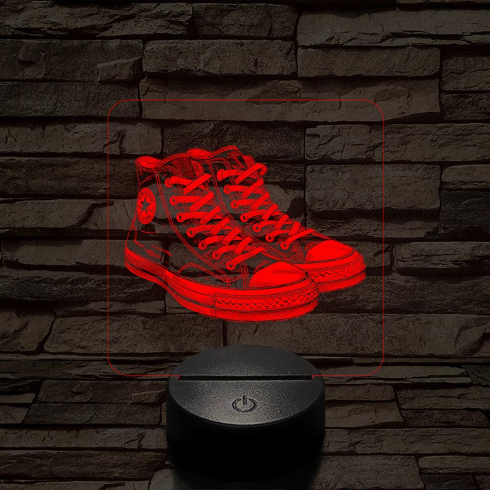 Trendi cipő fekete 7 színű valósághű 3D led lámpa