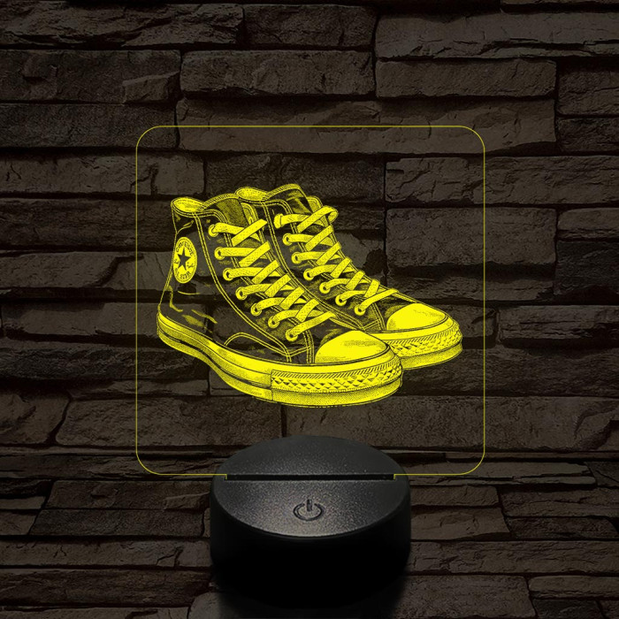 Trendi cipő fekete 7 színű valósághű 3D led lámpa