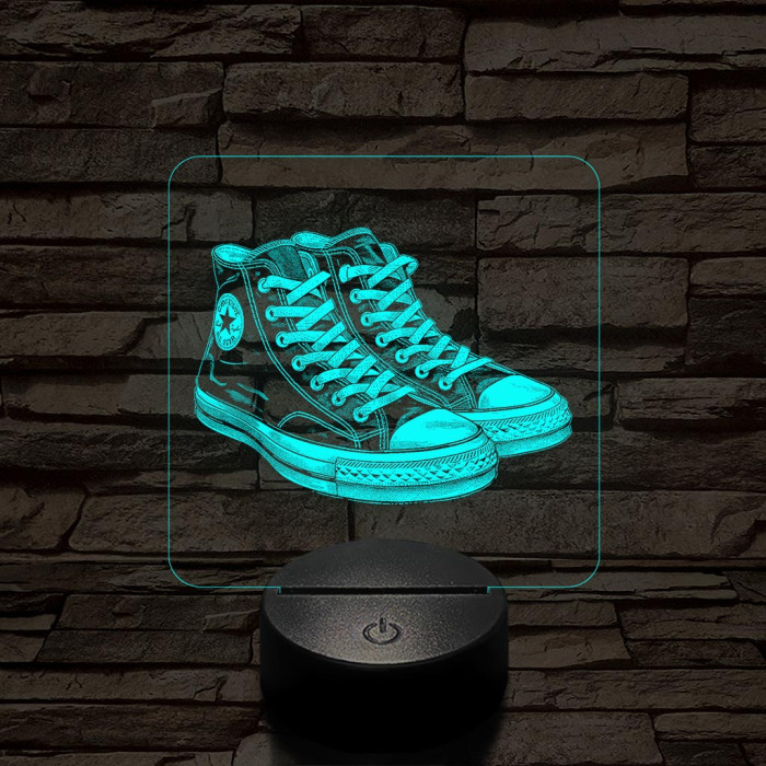 Trendi cipő fekete 7 színű valósághű 3D led lámpa