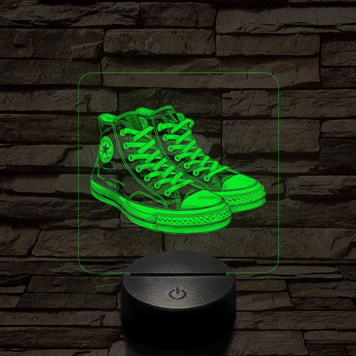 Trendi cipő fekete 7 színű valósághű 3D led lámpa