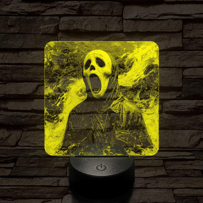 Helloween-i sikoly 7 színű valósághű 3D led lámpa