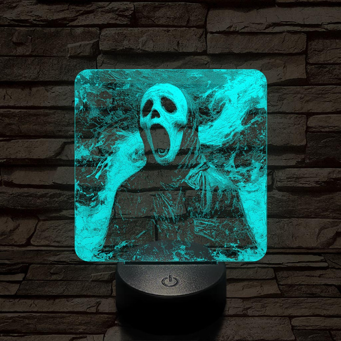 Helloween-i sikoly 7 színű valósághű 3D led lámpa