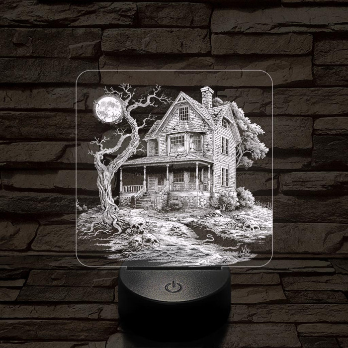Kísértet rom 7 színű valósághű 3D led lámpa
