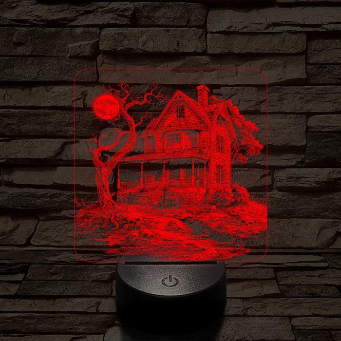Kísértet rom 7 színű valósághű 3D led lámpa