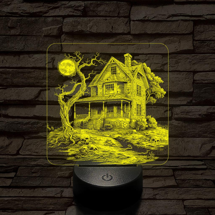 Kísértet rom 7 színű valósághű 3D led lámpa