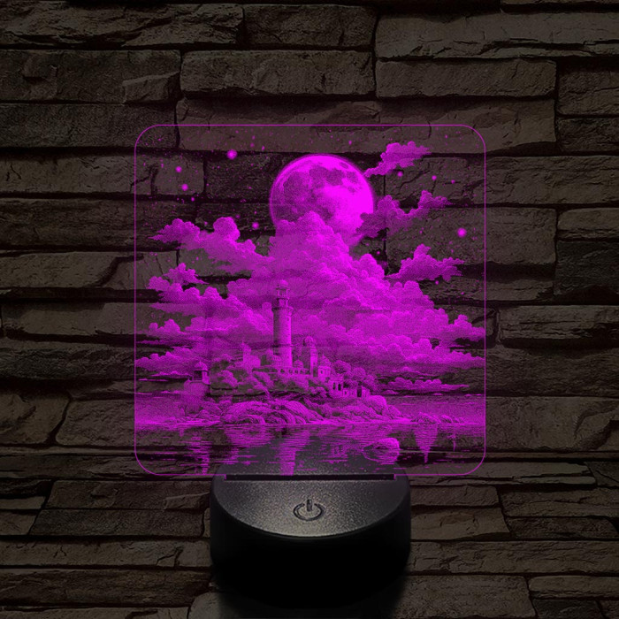 Felhő erőd 7 színű valósághű 3D led lámpa