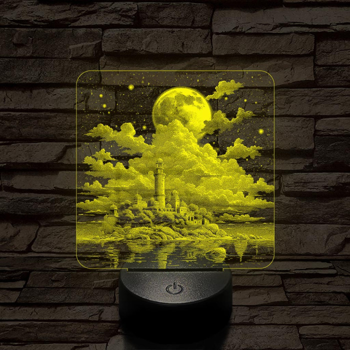Felhő erőd 7 színű valósághű 3D led lámpa