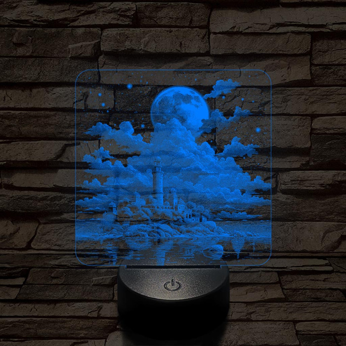 Felhő erőd 7 színű valósághű 3D led lámpa