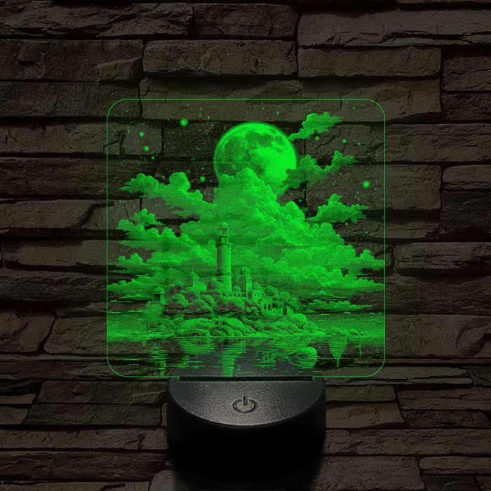 Felhő erőd 7 színű valósághű 3D led lámpa