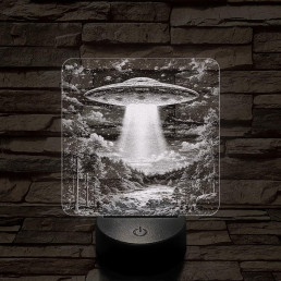 UFO rejtély az erdőben 7 színű valósághű 3D led lámpa