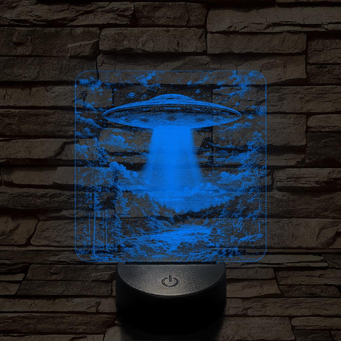UFO rejtély az erdőben 7 színű valósághű 3D led lámpa