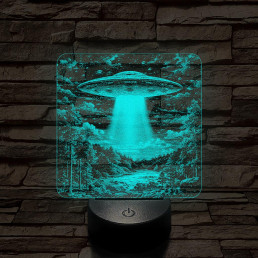 UFO rejtély az erdőben 7 színű valósághű 3D led lámpa
