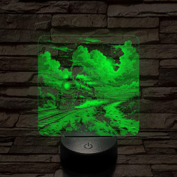 Expressz gőzmozdony 7 színű valósághű 3D led lámpa