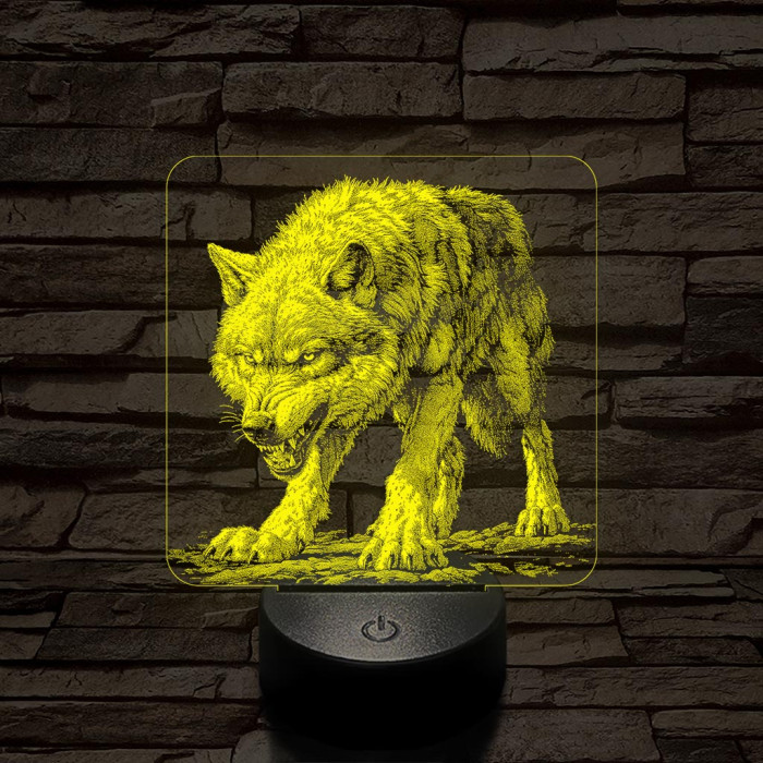 Vicsorgó farkas 7 színű valósághű 3D led lámpa