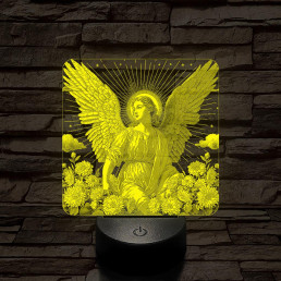 Angyal virágokkal 7 színű valósághű 3D led lámpa