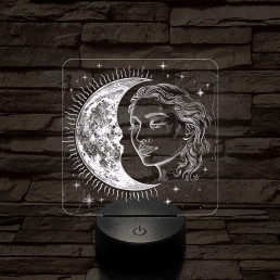 A Nap és Hold gyermeke 7 színű valósághű 3D led lámpa
