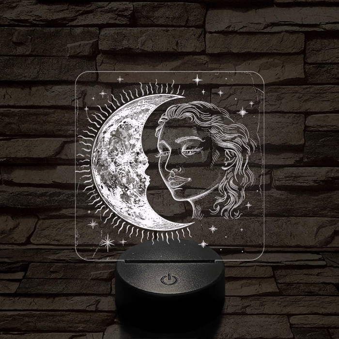A Nap és Hold gyermeke 7 színű valósághű 3D led lámpa