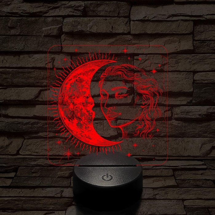 A Nap és Hold gyermeke 7 színű valósághű 3D led lámpa